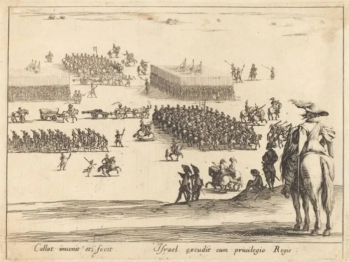Framed Print : The Review, c. 1627 / 1628. Creator: Jacques Callot Framed Print : The Review, c. 1627 / 1628. Creator: Jacques Callot