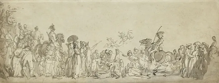 Framed Print : A Review In Hyde Park, c1800. Creator: Thomas Rowlandson Framed Print : A Review In Hyde Park, c1800. Creator: Thomas Rowlandson