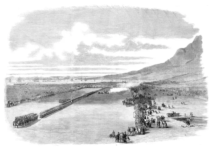Framed Print : Review of Her Majesty's Troops and Volunteers at Cape Town by Prince Alfred... 1860. Creator: Unknown Framed Print : Review of Her Majesty's Troops and Volunteers at Cape Town by Prince Alfred... 1860. Creator: Unknown