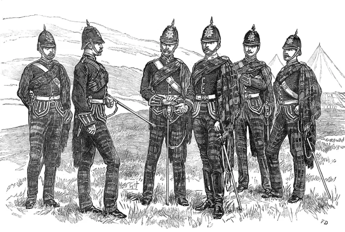 Framed Print : Review of the Scottish Volunteers: officers of the 1st Aberdeenshire Rifle Volunteers, 1881. Creator: Unknown Framed Print : Review of the Scottish Volunteers: officers of the 1st Aberdeenshire Rifle Volunteers, 1881. Creator: Unknown