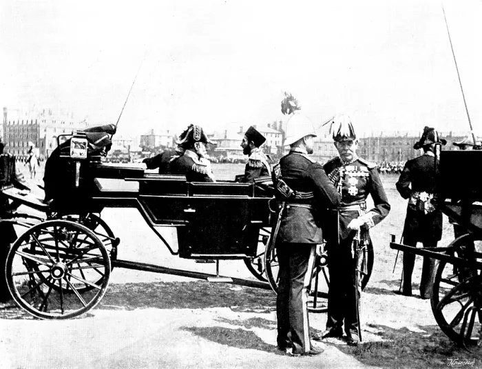 Framed Print : Review on Southsea Common in honour of the Ameer's son: watching The March Past, 1895 Framed Print : Review on Southsea Common in honour of the Ameer's son: watching The March Past, 1895