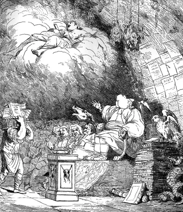 Framed Print : The Reviewers Cave, 1765. Artist: Mortimer Framed Print : The Reviewers Cave, 1765. Artist: Mortimer