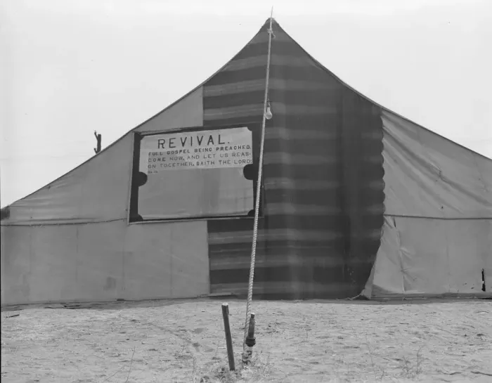 Framed Print : Revival meetings are held in Yakima shacktown, Sumac Park, Yakima, Washington, 1939. Creator: Dorothea Lange Framed Print : Revival meetings are held in Yakima shacktown, Sumac Park, Yakima, Washington, 1939. Creator: Dorothea Lange