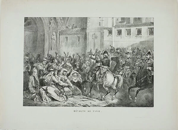 Revolt of Pavia, 1826. Creator: Auguste Raffet