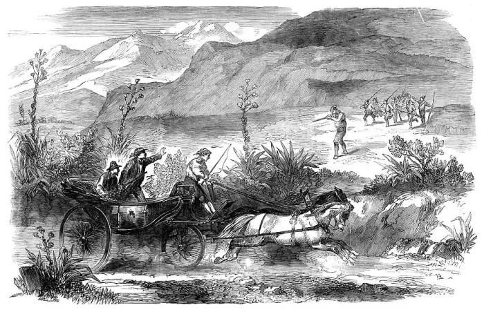 Framed Print : The Revolution in Sicily - narrow escape of our special artist, 1860. Creator: Unknown Framed Print : The Revolution in Sicily - narrow escape of our special artist, 1860. Creator: Unknown
