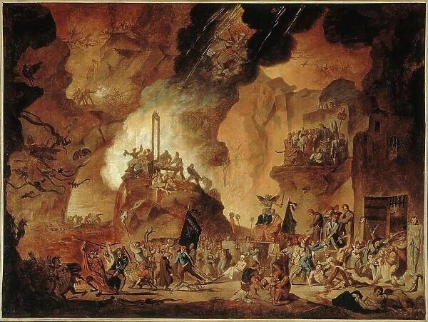 Revolutionary satirical allegory: the triumph of Marat in the underworld, c1790 — 1800. Creator: Nicolas Antoine Taunay