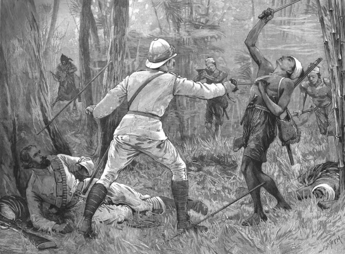 Framed Print : The Reward for Bravery--How Surgeon John Crimmin won the Victoria Cross at the Battle... 1890. Creator: Unknown Framed Print : The Reward for Bravery--How Surgeon John Crimmin won the Victoria Cross at the Battle... 1890. Creator: Unknown