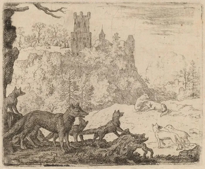 Framed Print : Reynard Departs with the Badger, probably c. 1645 / 1656. Creator: Allart van Everdingen Framed Print : Reynard Departs with the Badger, probably c. 1645 / 1656. Creator: Allart van Everdingen