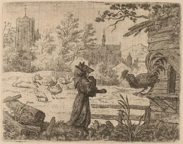 Framed Print : Reynard Disguised as a Monk, probably c. 1645 / 1656. Creator: Allart van Everdingen Framed Print : Reynard Disguised as a Monk, probably c. 1645 / 1656. Creator: Allart van Everdingen