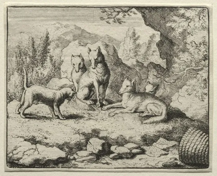 Framed Print : Reynard the Fox: The Cat Calls Reynard to Court. Creator: Allart van Everdingen (Dutch, 1621-1675) Framed Print : Reynard the Fox: The Cat Calls Reynard to Court. Creator: Allart van Everdingen (Dutch, 1621-1675)