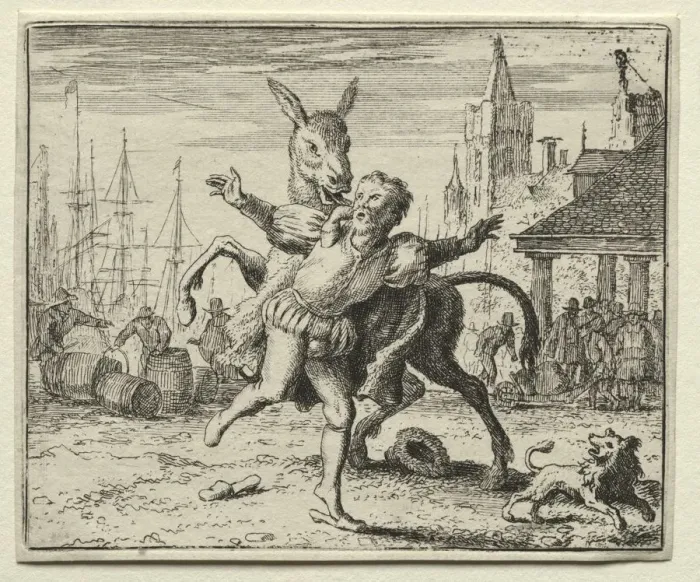 Framed Print : Reynard the Fox: The Jealous Ass. Creator: Allart van Everdingen (Dutch, 1621-1675) Framed Print : Reynard the Fox: The Jealous Ass. Creator: Allart van Everdingen (Dutch, 1621-1675)