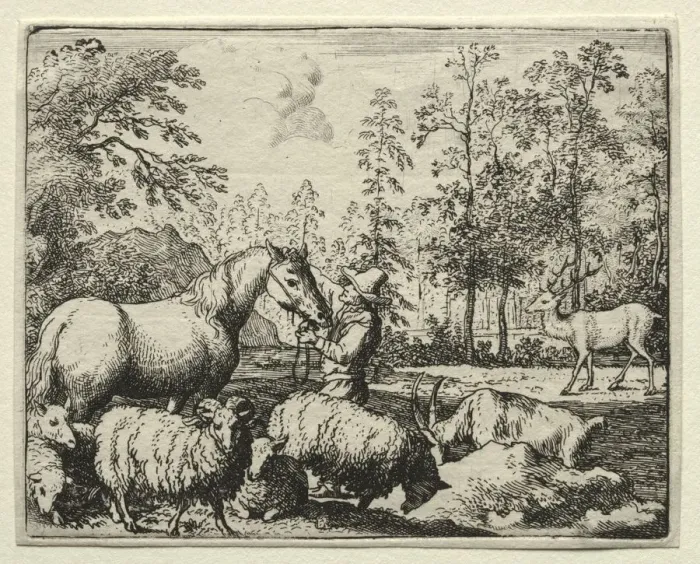 Framed Print : Reynard the Fox: The Jealous Horse. Creator: Allart van Everdingen (Dutch, 1621-1675) Framed Print : Reynard the Fox: The Jealous Horse. Creator: Allart van Everdingen (Dutch, 1621-1675)