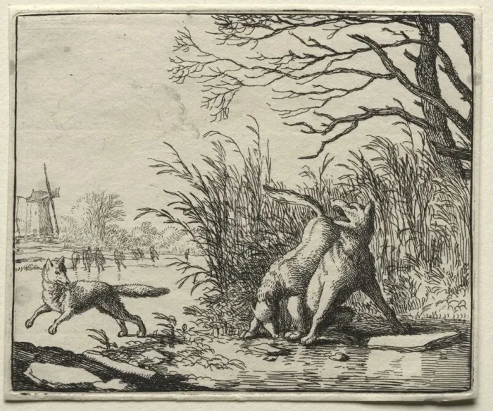 Framed Print : Reynard the Fox: A New Accusation by the Wolf. Creator: Allart van Everdingen (Dutch, 1621-1675) Framed Print : Reynard the Fox: A New Accusation by the Wolf. Creator: Allart van Everdingen (Dutch, 1621-1675)