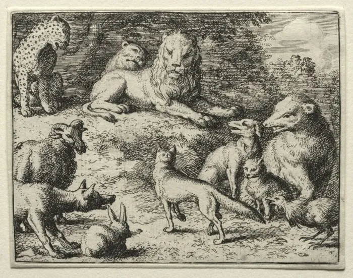 Framed Print : Reynard the Fox: Reynard Appears at Court. Creator: Allart van Everdingen (Dutch, 1621-1675) Framed Print : Reynard the Fox: Reynard Appears at Court. Creator: Allart van Everdingen (Dutch, 1621-1675)