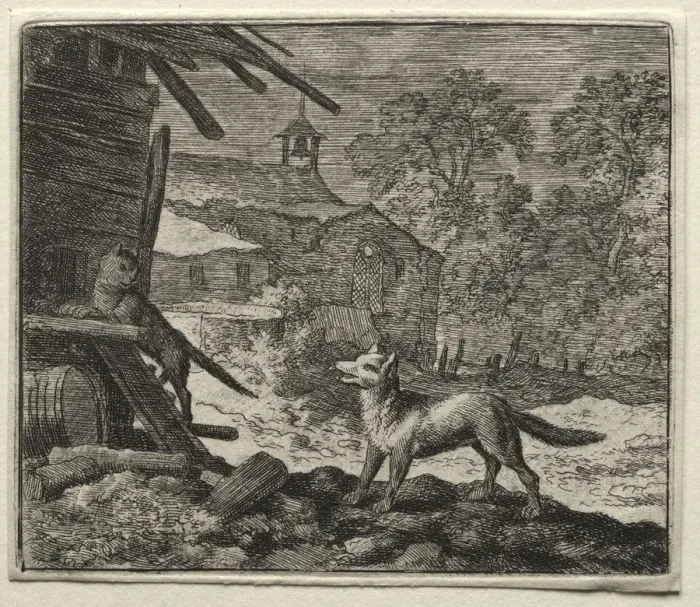 Framed Print : Reynard the Fox: Reynard Deceives the Cat. Creator: Allart van Everdingen (Dutch, 1621-1675) Framed Print : Reynard the Fox: Reynard Deceives the Cat. Creator: Allart van Everdingen (Dutch, 1621-1675)