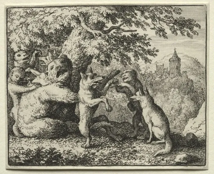 Framed Print : Reynard the Fox: Reynard Equipped for his Pilgrimage. Creator: Allart van Everdingen (Dutch Framed Print : Reynard the Fox: Reynard Equipped for his Pilgrimage. Creator: Allart van Everdingen (Dutch