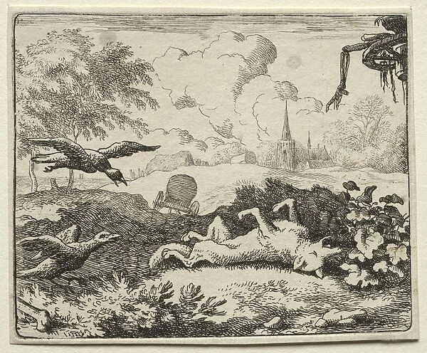 Reynard the Fox: Reynard Feigns Death. Creator: Allart van Everdingen (Dutch, 1621-1675)