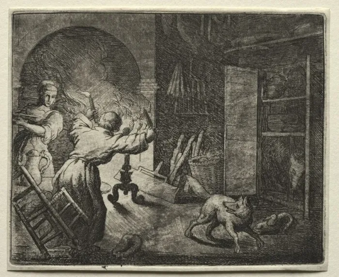 Framed Print : Reynard the Fox: Reynard Steals a Capon. Creator: Allart van Everdingen (Dutch, 1621-1675) Framed Print : Reynard the Fox: Reynard Steals a Capon. Creator: Allart van Everdingen (Dutch, 1621-1675)