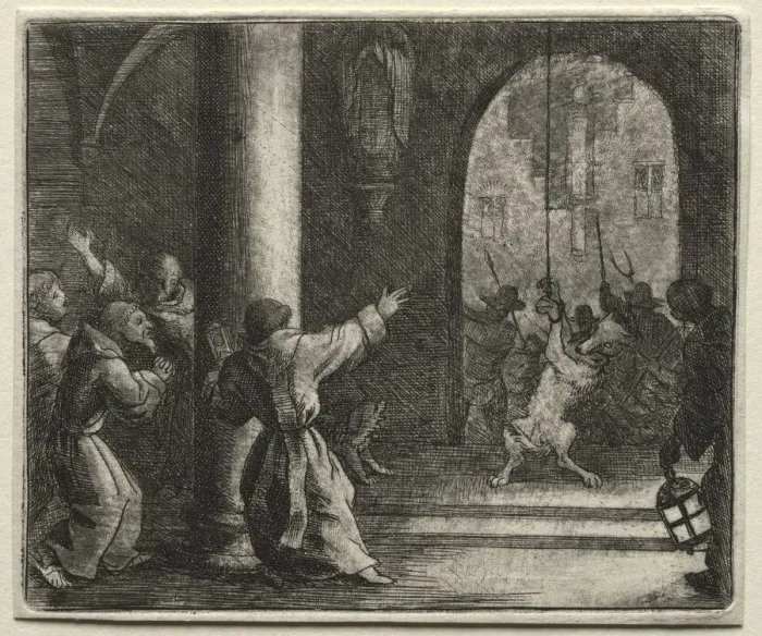 Framed Print : Reynard the Fox: Reynard Tricks the Wolf. Creator: Allart van Everdingen (Dutch, 1621-1675) Framed Print : Reynard the Fox: Reynard Tricks the Wolf. Creator: Allart van Everdingen (Dutch, 1621-1675)