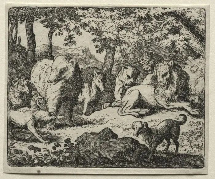 Framed Print : Reynard the Fox: The Suspension of the Sentence. Creator: Allart van Everdingen (Dutch, 1621-1675) Framed Print : Reynard the Fox: The Suspension of the Sentence. Creator: Allart van Everdingen (Dutch, 1621-1675)