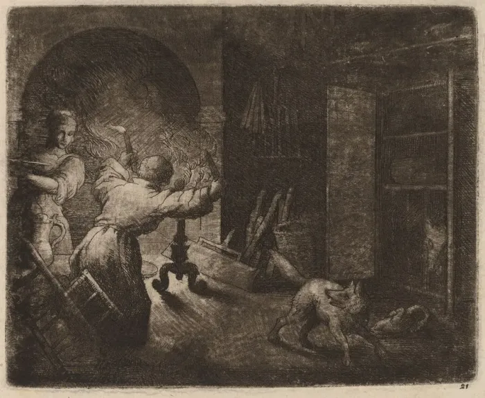 Framed Print : Reynard Steals a Capon from the Pastor, probably c. 1645 / 1656 Framed Print : Reynard Steals a Capon from the Pastor, probably c. 1645 / 1656