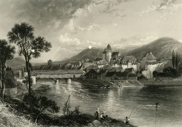 Framed Print : Rheinfelden, c1872. Creator: E I Roberts Framed Print : Rheinfelden, c1872. Creator: E I Roberts
