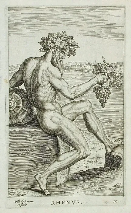 Framed Print : Rhenus, 1586. Creator: Philip Galle Framed Print : Rhenus, 1586. Creator: Philip Galle