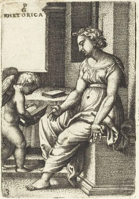 Framed Print : Rhetoric. Creator: Georg Pencz Framed Print : Rhetoric. Creator: Georg Pencz