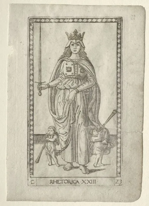 Framed Print : Rhetoric (from the Tarocchi, series C: Liberal Arts, #23), before 1467 Framed Print : Rhetoric (from the Tarocchi, series C: Liberal Arts, #23), before 1467