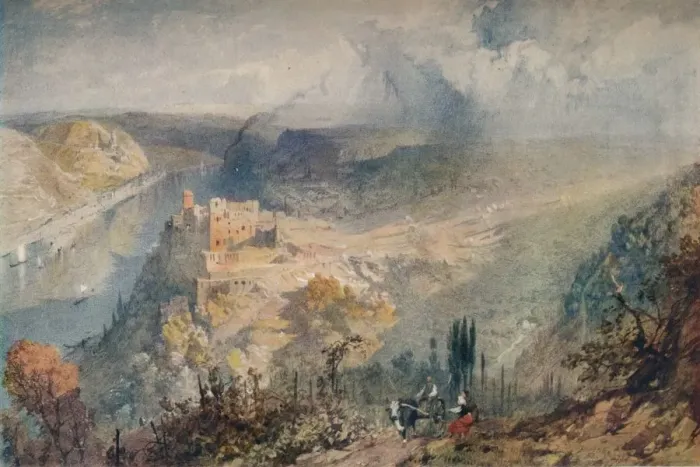 Framed Print : On The Rhine, 1852. Artist: James Baker Pyne Framed Print : On The Rhine, 1852. Artist: James Baker Pyne