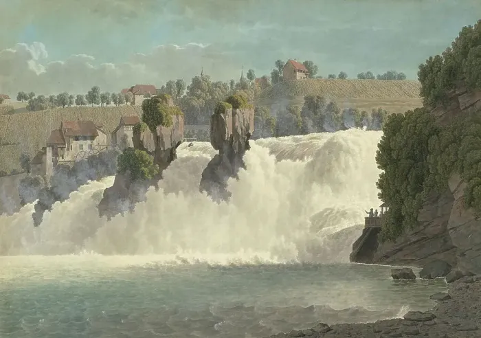 Framed Print : The Rhine Falls near Schaffhausen. Creator: Biedermann, Johann Jakob (1763-1830) Framed Print : The Rhine Falls near Schaffhausen. Creator: Biedermann, Johann Jakob (1763-1830)