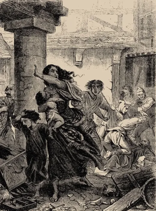 Framed Print : Rhineland Massacre of the Jews in 1096, 1866. Creator: Anonymous Framed Print : Rhineland Massacre of the Jews in 1096, 1866. Creator: Anonymous