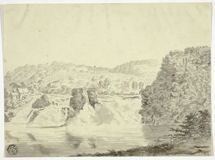 Framed Print : Rhone Waterfall near Schafhausen, n.d. Creator: Pieter Gaal Framed Print : Rhone Waterfall near Schafhausen, n.d. Creator: Pieter Gaal