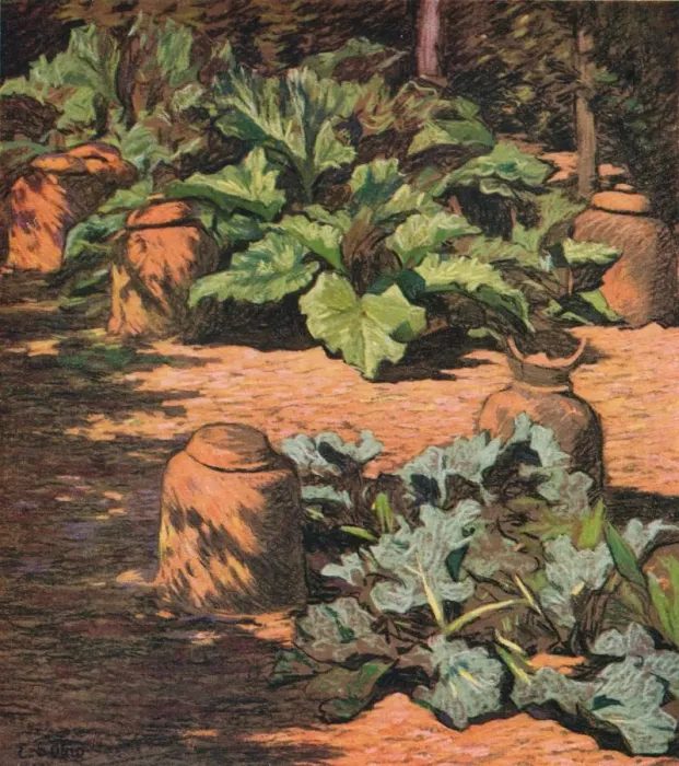Framed Print : Rhubarb and Seakale, c1927. Artist: Esther Sutro Framed Print : Rhubarb and Seakale, c1927. Artist: Esther Sutro