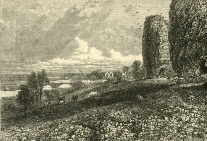 Framed Print : Rhuddlan Castle and Marshes, 1898. Creator: Unknown Framed Print : Rhuddlan Castle and Marshes, 1898. Creator: Unknown