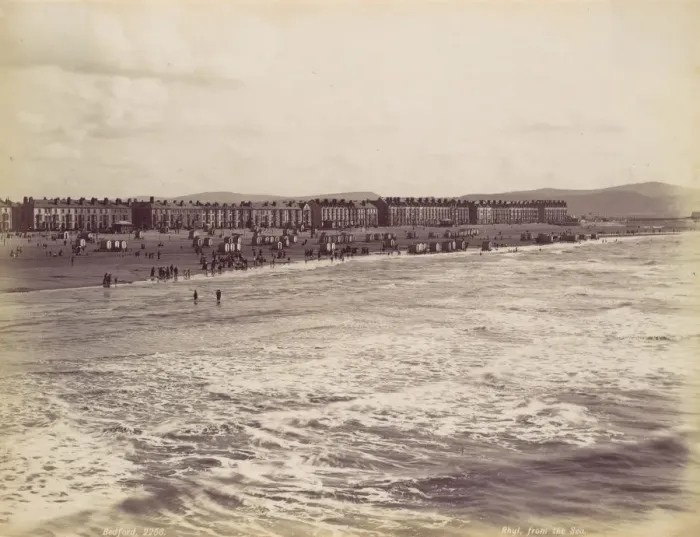 Framed Print : Rhyl, from the Sea, 1870s. Creator: Francis Bedford Framed Print : Rhyl, from the Sea, 1870s. Creator: Francis Bedford