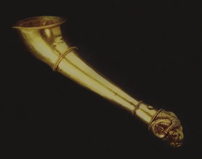 Framed Print : Rhyton (Drinking Horn) Terminating in a Rams Head, Mid of the 5th cen. BC. Creator: Scythian Art Framed Print : Rhyton (Drinking Horn) Terminating in a Rams Head, Mid of the 5th cen. BC. Creator: Scythian Art