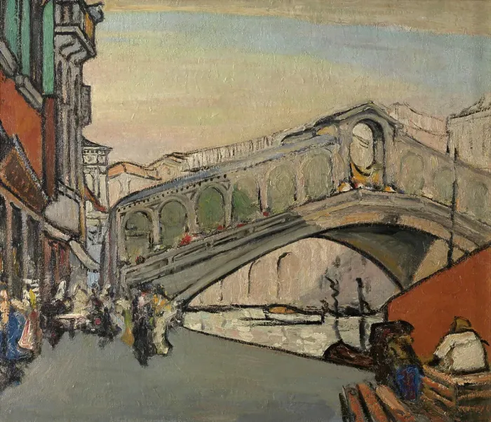 Framed Print : The Rialto Bridge in Venice, 1913. Creator: Jules Schmalzigaug Framed Print : The Rialto Bridge in Venice, 1913. Creator: Jules Schmalzigaug