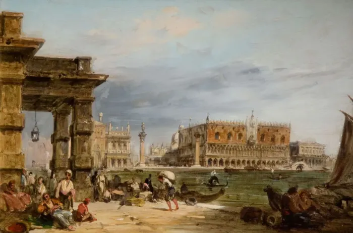 Framed Print : The Rialto, Venice, 1864. Creator: Edward Pritchett Framed Print : The Rialto, Venice, 1864. Creator: Edward Pritchett