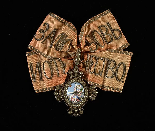 Riband and Badge of the Order of Saint Catherine, Second Class, 18th century. Artist: Orders, decorations and medals