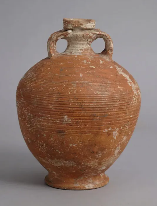Framed Print : Ribbed Amphora, Coptic, 580-640. Creator: Unknown Framed Print : Ribbed Amphora, Coptic, 580-640. Creator: Unknown
