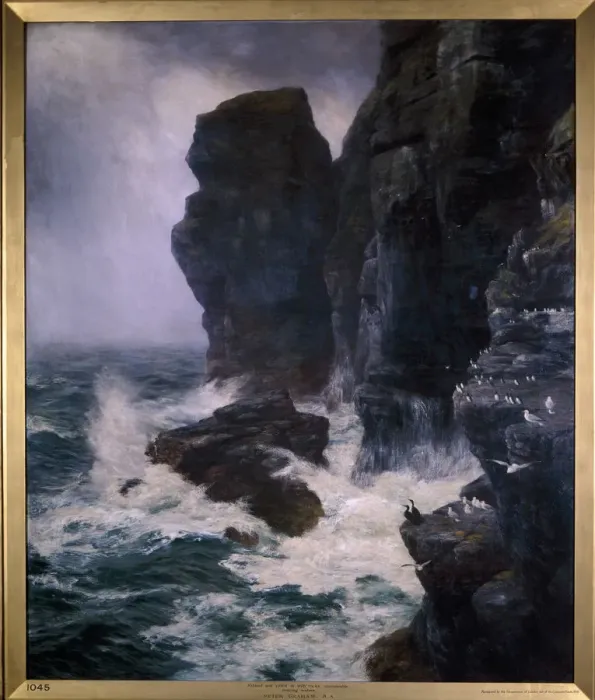 Framed Print : Ribbed and Paled in by Rocks Unscaleable, 1885. Artist: Peter Graham Framed Print : Ribbed and Paled in by Rocks Unscaleable, 1885. Artist: Peter Graham