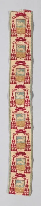 Framed Print : Ribbon with Medici Coat-of-Arms, Italy, 17th / 18th century. Creator: Unknown Framed Print : Ribbon with Medici Coat-of-Arms, Italy, 17th / 18th century. Creator: Unknown
