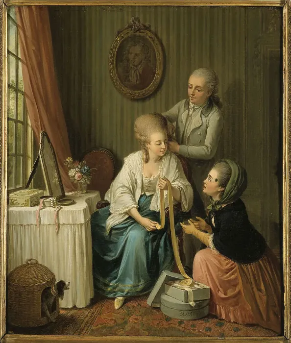 Framed Print : The ribbon merchant. Creator: Sigmund Freudenberger Framed Print : The ribbon merchant. Creator: Sigmund Freudenberger