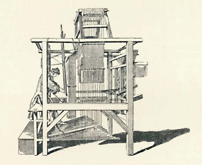 Framed Print : Ribbon Weaver at His Loom, 1747, (1904) Framed Print : Ribbon Weaver at His Loom, 1747, (1904)