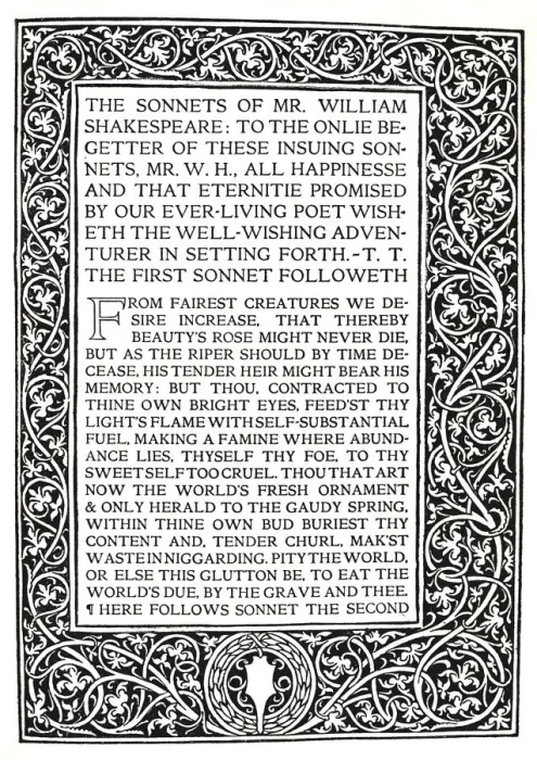 Framed Print : Riccardi Press: Page from Sonnets of Shakespeare, c. 1914. Artist: Herbert Percy Horne Framed Print : Riccardi Press: Page from Sonnets of Shakespeare, c. 1914. Artist: Herbert Percy Horne