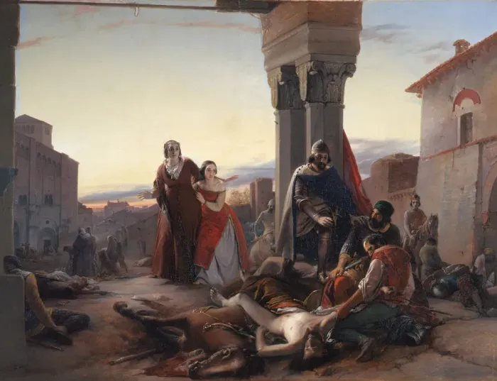 Framed Print : Ricciardino Langoscos mother in search of her dead son, 1840-1844 Framed Print : Ricciardino Langoscos mother in search of her dead son, 1840-1844