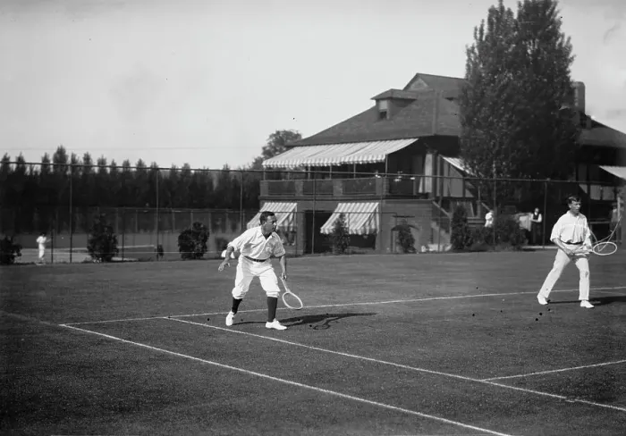Framed Print : Rice [and] Doust [tennis], 1913. Creator: Bain News Service