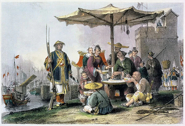 Rice Sellers at the Military Station of Tong-Chang-Too, China, 1843