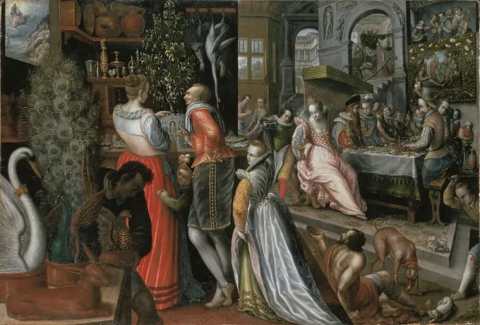 Framed Print : The rich man and Lazarus, unknown date. Creator: Anon Framed Print : The rich man and Lazarus, unknown date. Creator: Anon